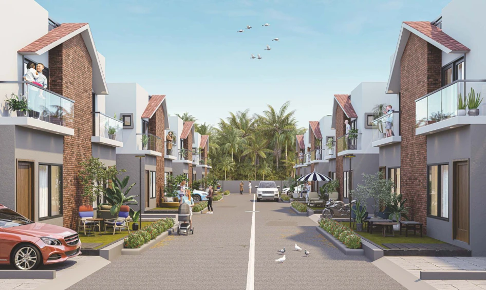 Wide RCC roads inside Keshav Kunj bungalow project, Surat provide smooth driveways and clean layout